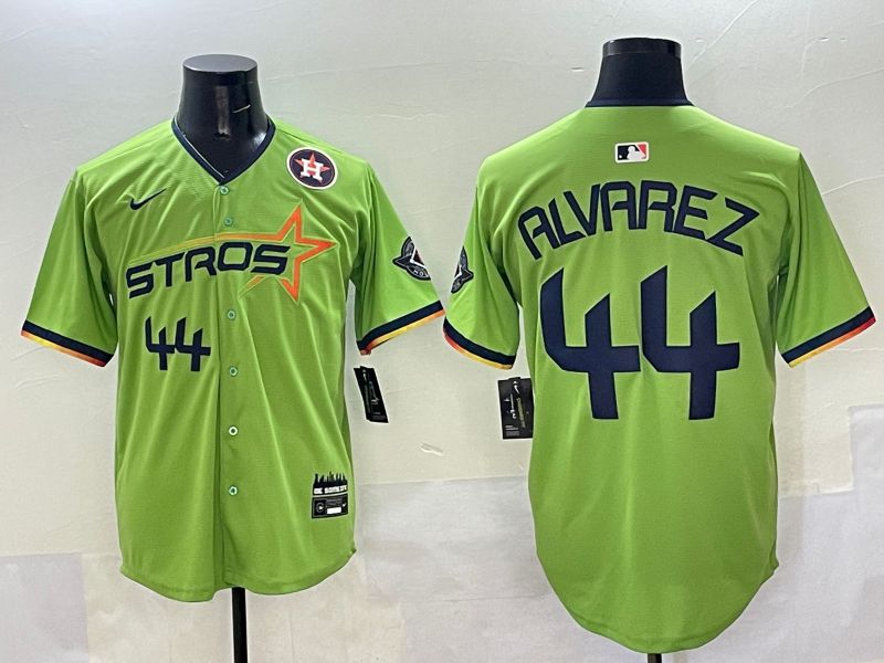 Men Houston Astros 44 Alvarez Green three generations Joint Name 2025 Nike MLB Jersey style 6